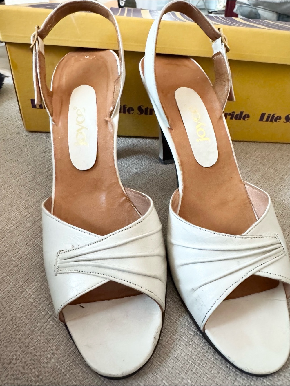 Women’s White Slingback Heeled Sandals
